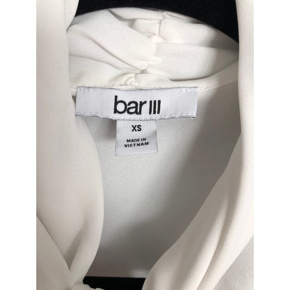 Bar III Sleeveless Top Tie Neck White Women's XS NEW - Picture 2 of 5